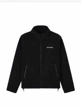 NWT Sporty & Rich Black Full-Zip Fleece Jacket